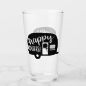 Happy Campers niedliche Worte Glas (Vorderseite)