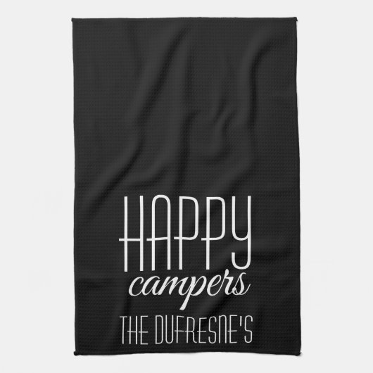 "Happy Campers" Personalisiert Geschirrtuch (Vertikal)