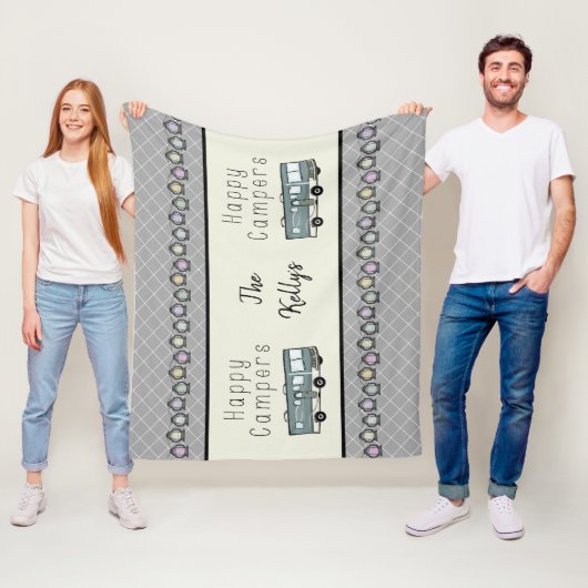 Happy Campers Personalisiert RV Fleecedecke (Beispiel)