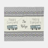 Happy Campers Personalisiert RV Fleecedecke (Vorderseite (Horizontal))