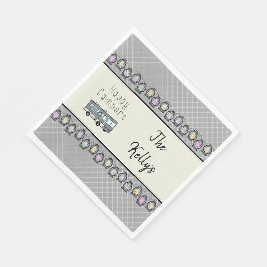 Happy Campers Personalisiert RV Serviette (Ecke)