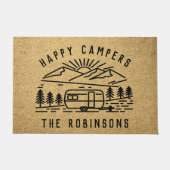 Happy Campers Personalized Custom Family Name Fußmatte (Vorderseite)