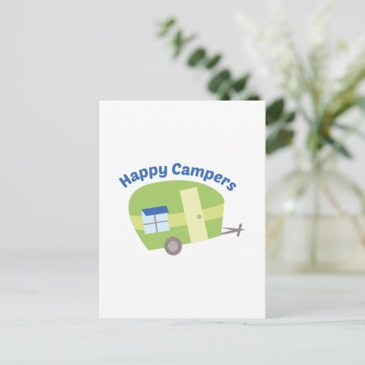 Happy Campers Postkarte (Stehend Vorderseite)