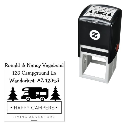 Happy Campers | Rustikales Camping Permastempel (Beispiel)