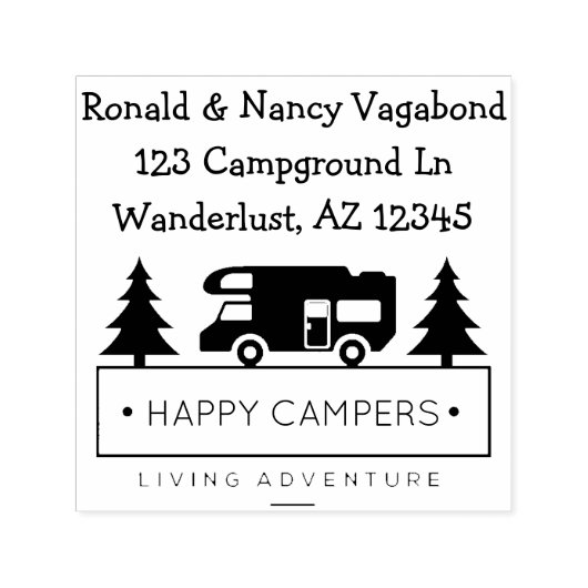 Happy Campers | Rustikales Camping Permastempel (Design)