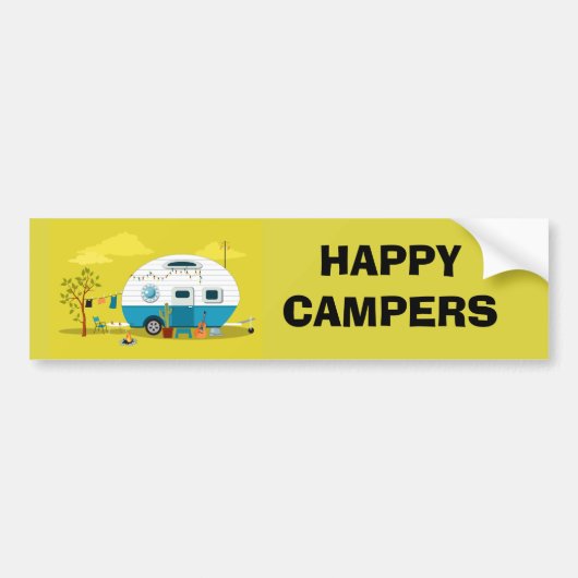 Happy Campers Trailer Autoaufkleber (Vorne)