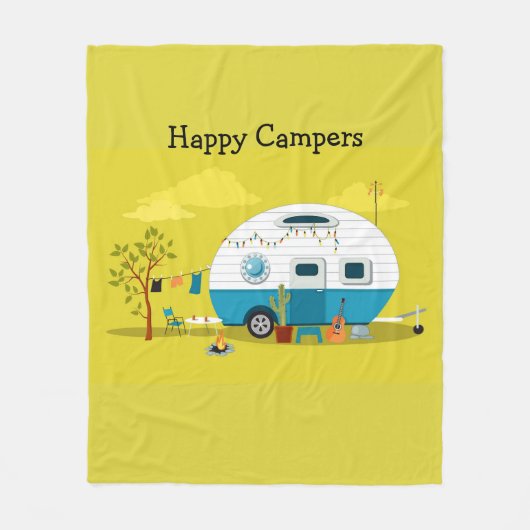 Happy Campers Trailer Fleecedecke (Vorderseite)