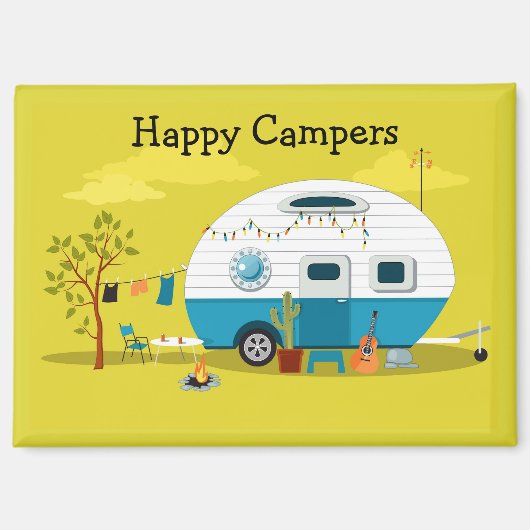 Happy Campers Trailer Magnet (Vorderseite)
