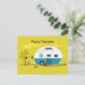 Happy Campers Trailer Postkarte (Stehend Vorderseite)