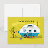 Happy Campers Trailer Postkarte (Vorne/Hinten)