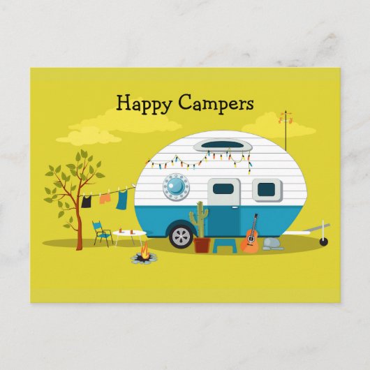 Happy Campers Trailer Postkarte (Vorderseite)