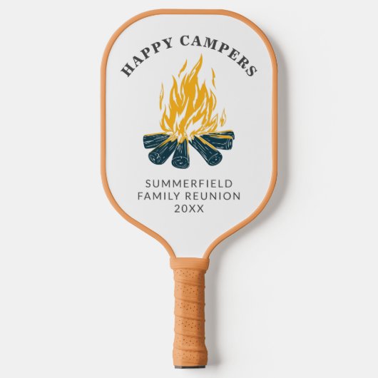 Happy Campers Vacation Family Camping Trip Custom Pickleball Schläger (Vorderseite)