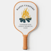 Happy Campers Vacation Family Camping Trip Custom Pickleball Schläger (Rückseite)