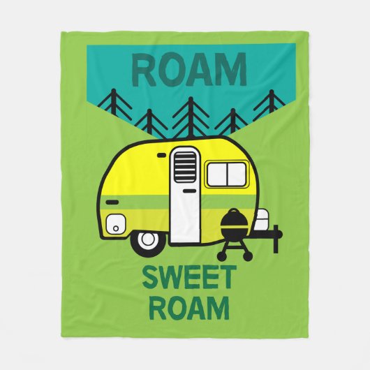 Happy Campers | Wohnwagen | Camper Throw Pillow Mu Fleecedecke (Vorderseite)