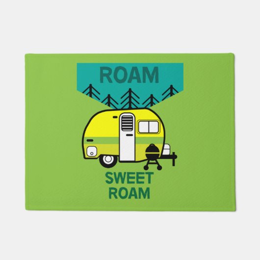 Happy Campers | Wohnwagen | Camper Throw Pillow Mu Fußmatte (Vorderseite)