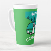 Happy Campers | Wohnwagen | Camper Throw Pillow Mu Milchtasse (Linke Ecke)