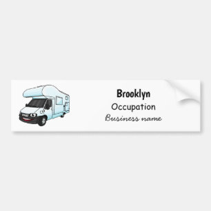 Happy campervan Cartoon Illustration Autoaufkleber