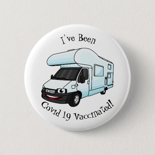 Happy campervan Cartoon Illustration Button (Vorderseite)