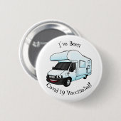 Happy campervan Cartoon Illustration Button (Vorne & Hinten)