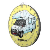 Happy campervan Cartoon Illustration Dartscheibe (Vorderseite rechts)