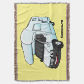Happy campervan Cartoon Illustration Decke (Vorderseite Vertikal)