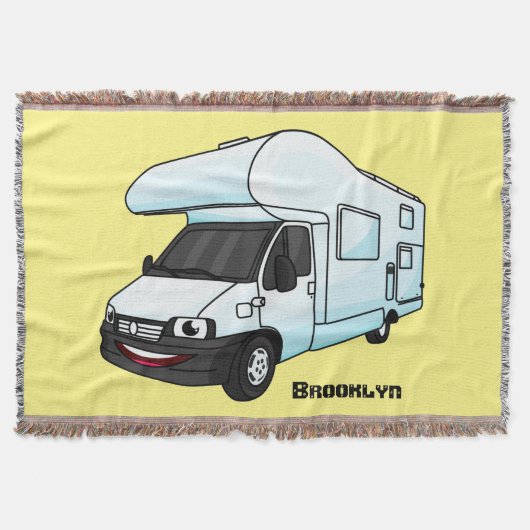 Happy campervan Cartoon Illustration Decke (Vorderseite)