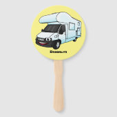 Happy campervan Cartoon Illustration Fächer (Rückseite)