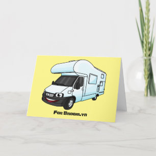 Happy campervan Cartoon Illustration Feiertagskarte