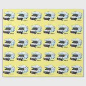 Happy campervan Cartoon Illustration Geschenkpapier (Flach)