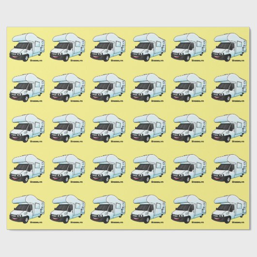 Happy campervan Cartoon Illustration Geschenkpapier (Flach)