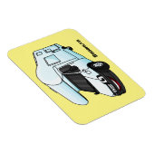 Happy campervan Cartoon Illustration Magnet (Rechte Seite)