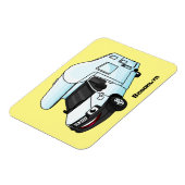 Happy campervan Cartoon Illustration Magnet (Linke Seite)
