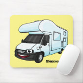 Happy campervan Cartoon Illustration Mousepad (Mit Mouse)