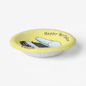 Happy campervan Cartoon Illustration Pappteller (Gewinkelt)