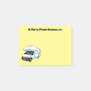 Happy campervan Cartoon Illustration Post-it Klebezettel