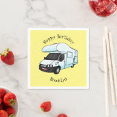 Happy campervan Cartoon Illustration Serviette (Beispiel)