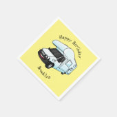 Happy campervan Cartoon Illustration Serviette (Ecke)