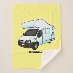 Happy campervan Cartoon Illustration  Sherpadecke