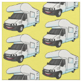 Happy campervan Cartoon Illustration Stoff (Nahaufnahme)