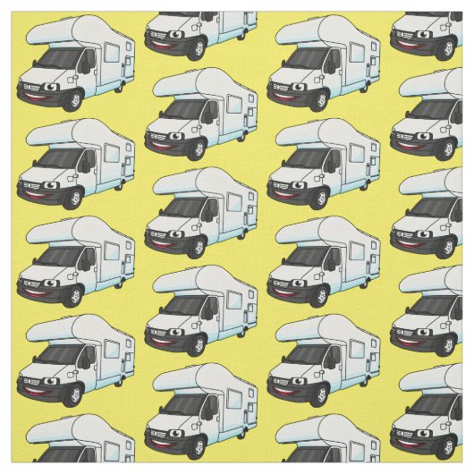 Happy campervan Cartoon Illustration Stoff (Muster)