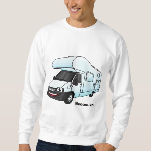 Happy campervan Cartoon Illustration Sweatshirt (Vorderseite)