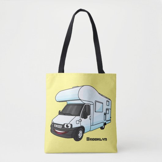 Happy campervan Cartoon Illustration Tasche (Vorderseite)