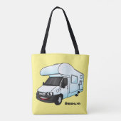 Happy campervan Cartoon Illustration Tasche (Rückseite)