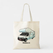 Happy campervan Cartoon Illustration Tragetasche (Rückseite)
