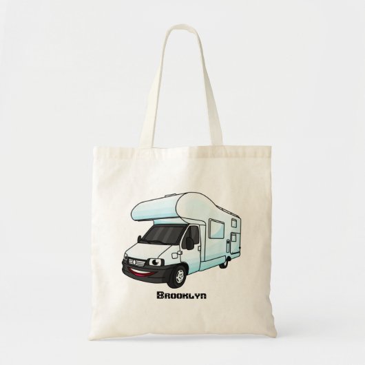 Happy campervan Cartoon Illustration Tragetasche (Vorne)