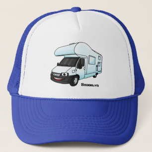 Happy campervan Cartoon Illustration Truckerkappe