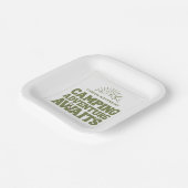 Happy Camping Adventure Awaits Kids Birthday Pappteller (Gewinkelt)