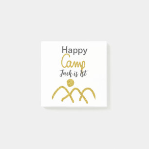 Happy Camping Camper eines Geburtstags Kinder gold Post-it Klebezettel