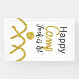 Happy camping camper one birthday kids golden sun banner