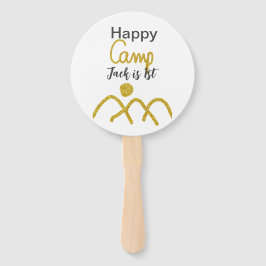 Happy camping camper one birthday kids golden sun fächer